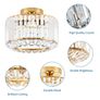 Gold Crystal Ceiling Lights,Modern Semi Flush Mount Fittings Ceiling Lamp Fixture,Hallway Ceiling Lights,Dia 26.5cm Crystal Chandelier for Living Room Dining Room Kitchen Bathroom (E27 Base) Image 3