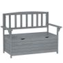 Two-Seater Garden Storage Bench - Grey Image 2