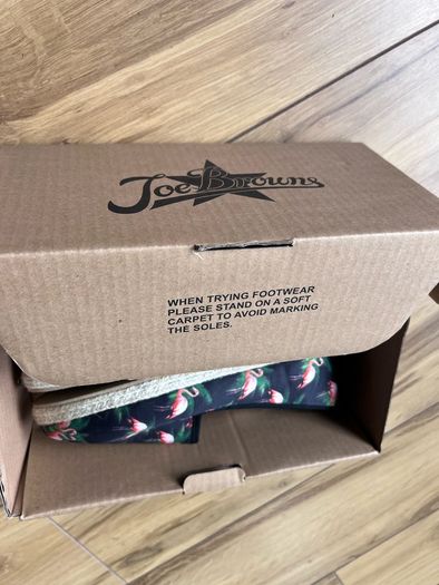 Joe Browns flamingo print black canvas shoes