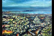 Dublin City &amp; Bay view I, original painting by artist Helen Mathews