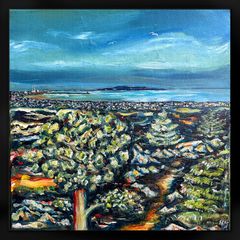 Dublin City & Bay view I, original painting by artist Helen Mathews