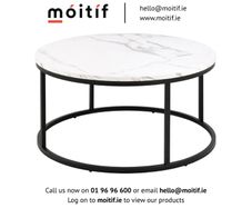 Riva Round Coffee Table - White Marble