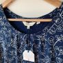 BNWT Seasalt Cornwall Navy Blue White Botanical Leaf Appletree T-Shirt Top Image 3
