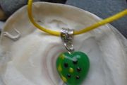 Green heart necklace,Valentine's Day gift. jewellery.New.Gift