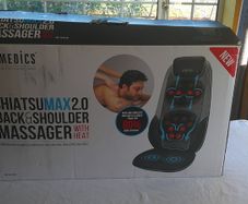 HoMedics Shiatsu Max 2.0 Back and Shoulder Massager with Heat CBS-2016-GB Grey Excellent Condition Boxed Very Little Use Works Perfectly