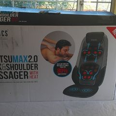 HoMedics Shiatsu Max 2.0 Back and Shoulder Massager with Heat CBS-2016-GB Grey Excellent Condition Boxed Very Little Use Works Perfectly