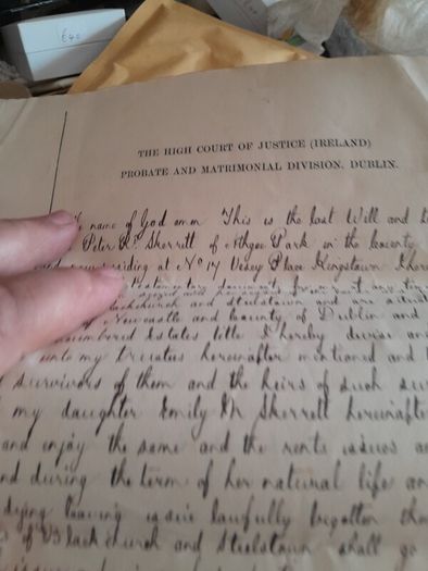 1890 irish hand written document
