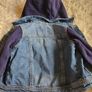 NEXT Boys Denim Jacket with Jersey Hood & Sleeves Image 7