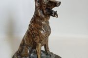 Gaston D'Illier (1876 - 1932) Dog sculpture- Bronze (Signed)