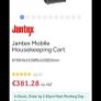 Jantex mobile housekeeping cart - Large - Black - Slightly Used Image 3