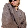 Zara Check Linen Blend Blazer XL Image 5