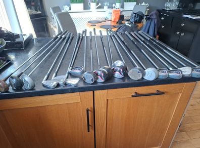 vintage golf clubs and bag