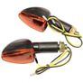 Long Stem Bulb Motorcycle Indicators - Black/amber Lens Image 2