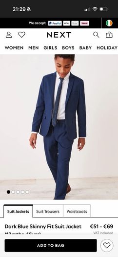 communion suit 8-9 years old navy from NEXT