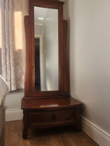 cheval mirror with drawer