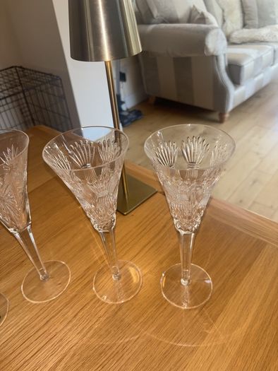 Complete Set of 8 Waterford Crystal Millenium Toasting Flutes