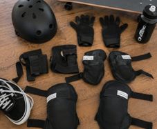 SkatePro Eight Ball Combo Pack Protective Gear Set + Helmet Junior Size