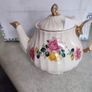 Antique Sadler Teapot Pink & Yellow Roses Made in England Image 9