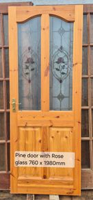 Selection of teak and pine doors