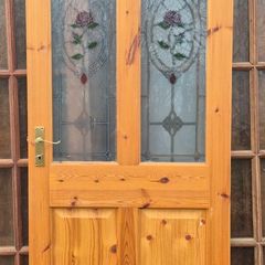 Selection of teak and pine doors