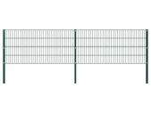 Fence Panel with Posts Iron 3.4x0.8 m Green