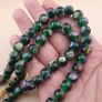 Vintage African Eyes Green Glass Beads Necklace 22 inches Image 6