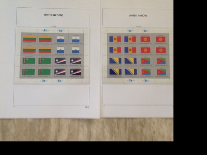 Stamp collection UN New York flag sheetlets