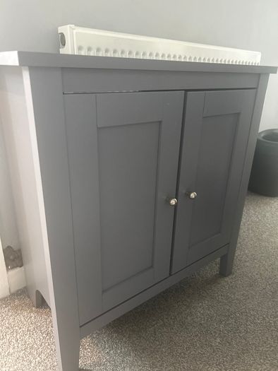Grey bathroom vanity unit