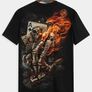 Flame and Ace of Spades Pattern T-Shirt Image 3