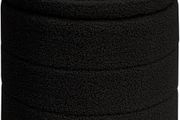 Boucle Ottoman Storage, Foot Rest Stool Seat, Folding Footstool for Living Room, Sherpa Ottoman for Bedroom, Black, 37x37x45 cm
