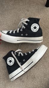 Black Converse platform high tops