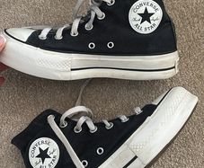 Black Converse platform high tops