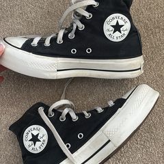 Black Converse platform high tops