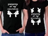 Property Om Girlfriend And Boyfriend Funny  Couple T-shirts For Valentines Day Gift Present