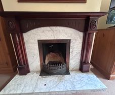 Traditional Timber Fireplace with Stone Surround & Hearth  250