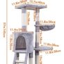 145cm Cat Scratch Posts Stable Cat Climbing Tower Multi-Level Cat Activity Trees for Indoor Cats, Pet Activity Furniture Play House for Kitty Kitten (FREE POSTAGE) Image 6