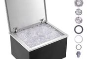 Drop in Ice Chest, 28"L x 16"W x 17"H Stainless Steel Ice Cooler, Commercial Ice Bin with Hinged Cover