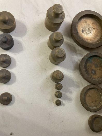 antique vintage brass weights