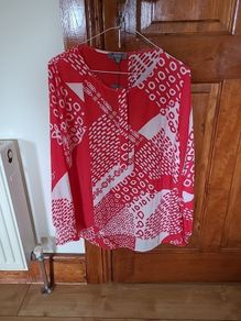 Ladies Red and White Principles Top Size 14 NEW with tags