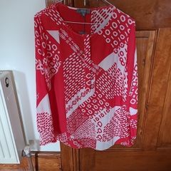 Ladies Red and White Principles Top Size 14 NEW with tags