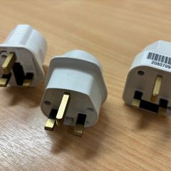 european plug to UK/ Irish plug adapter x3