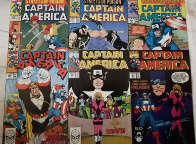 Captain America Issue #'s 376 - 381 - Six Issues (1990)