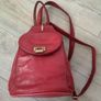 Deep Red Leather Backpack Image 3