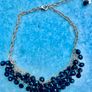 Black Crystal Cluster Necklace Gold Tone Chunky Evening Statement Newbridge Image 3