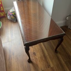 Mahogany coffee table with glass