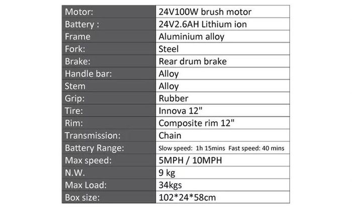 Revvi 12 Inch Lithium-ion 24v Kids Electric Balance Bike 2-6 Years