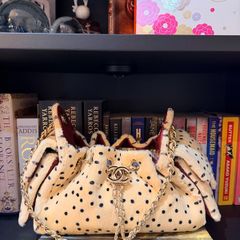 Designer inspired Polka Dots Fur bag