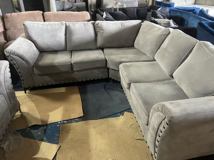 Grey corner sofa + matching armchair