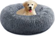 Calming Donut Dog Bed for Medium Small Dogs Cats, Fluffy Anti Anxiety Dog Beds Washable Puppy Bed Non-Slip Plush Cuddler Warming Round Faux Fur Pet Bed MULTIPLE SIZES AVAILABLE