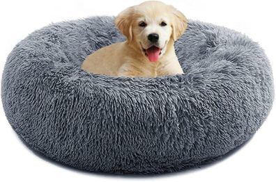 Calming Donut Dog Bed for Medium Small Dogs Cats, Fluffy Anti Anxiety Dog Beds Washable Puppy Bed Non-Slip Plush Cuddler Warming Round Faux Fur Pet Bed MULTIPLE SIZES AVAILABLE